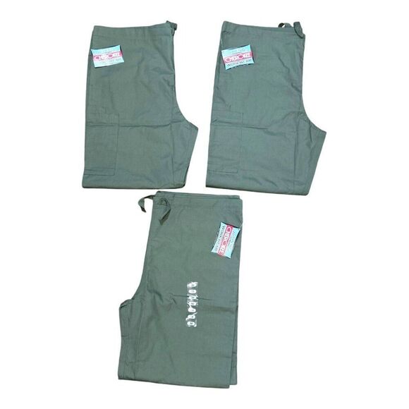 Cherokee Workwear Authentic Scrubs Pants M Olive Green Medium NEW Lot Set Of 3 - Picture 1 of 5